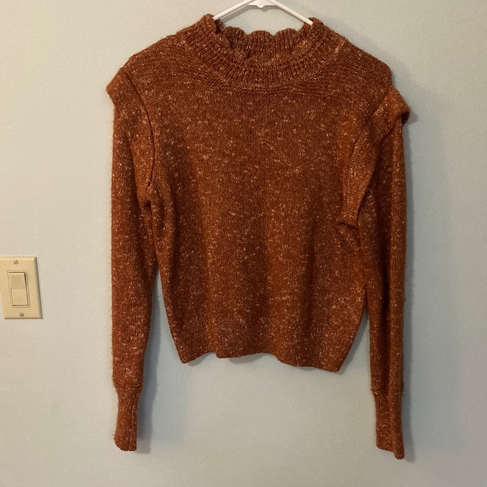 Ana Rust Crewneck Knit Sweater
